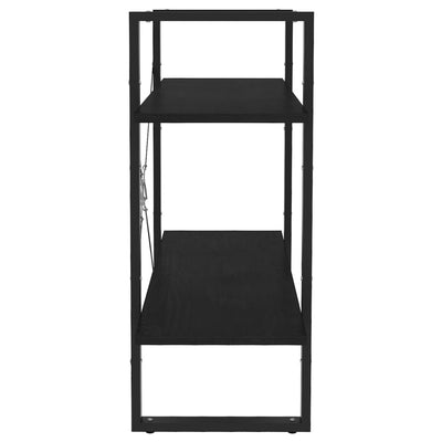 Musta kirjahylly Borzos 80x30x70cm (2-tasoinen, mänty)