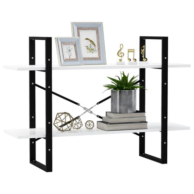 Valkoinen kirjahylly Virica 100x30x70cm (2-tasoinen, puinen)