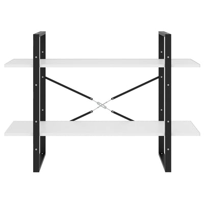 Valkoinen kirjahylly Virica 100x30x70cm (2-tasoinen, puinen)