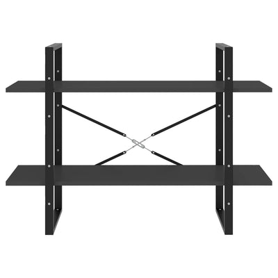 2-tasoinen kirjahylly harmaa 100x30x70 cm tekninen puu