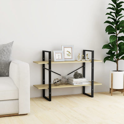 2-tasoinen kirjahylly Sonoma-tammi 100x30x70 cm tekninen puu