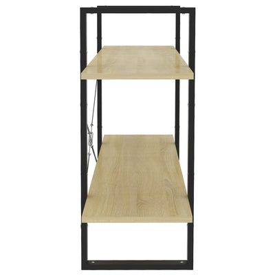 Sonoma-tammi kirjahylly Virica 100x30x70cm (2-tasoinen, puinen)