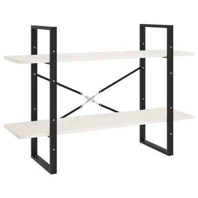 Valkoinen kirjahylly Virica 100x30x70cm (2-tasoinen, mänty)