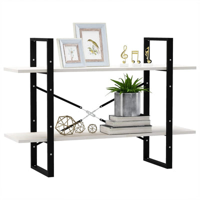 Valkoinen kirjahylly Virica 100x30x70cm (2-tasoinen, mänty)