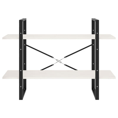 Valkoinen kirjahylly Virica 100x30x70cm (2-tasoinen, mänty)