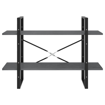 Harmaa kirjahylly Virica 100x30x70cm (2-tasoinen, mänty)