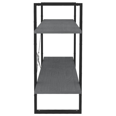 Harmaa kirjahylly Virica 100x30x70cm (2-tasoinen, mänty)