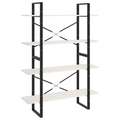 Valkoinen 4-tasoinen kirjahylly Virica 100x30x140cm (mänty)