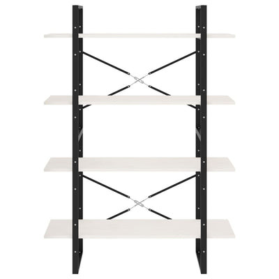 Valkoinen 4-tasoinen kirjahylly Virica 100x30x140cm (mänty)