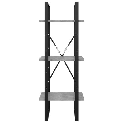 Betoninharmaa kirjahylly Hali 40x30x105cm (3-tasoinen, puinen)