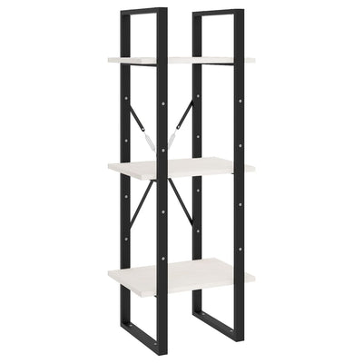 Valkoinen 3-tasoinen kirjahylly Hali 40x30x105cm (mänty)