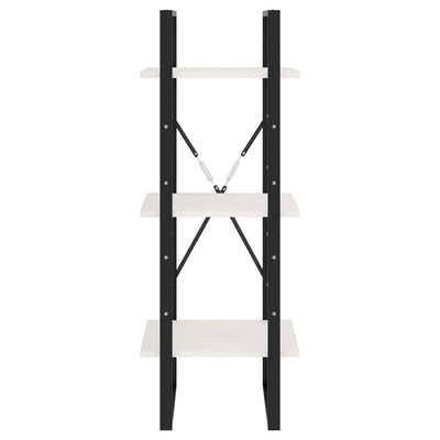 Valkoinen 3-tasoinen kirjahylly Hali 40x30x105cm (mänty)