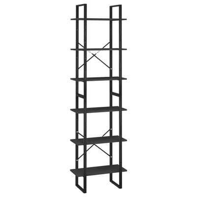 Säilytyshylly musta 60x30x210 cm tekninen puu
