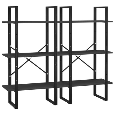 Säilytyshylly musta 60x30x210 cm tekninen puu