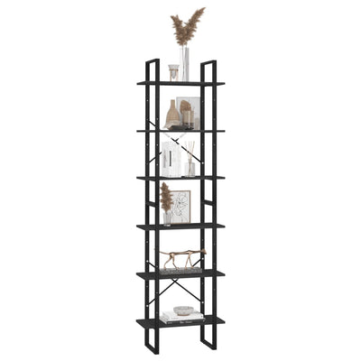 Säilytyshylly musta 60x30x210 cm tekninen puu