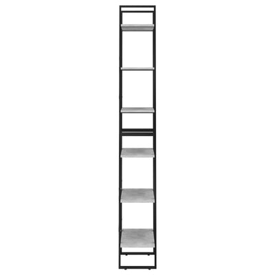 Betoninharmaa säilytyshylly Pepino 60x30x210cm (puinen)