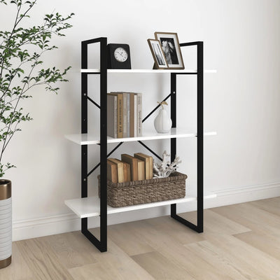 Valkoinen kirjahylly Rindunica 80x30x105cm (puinen)