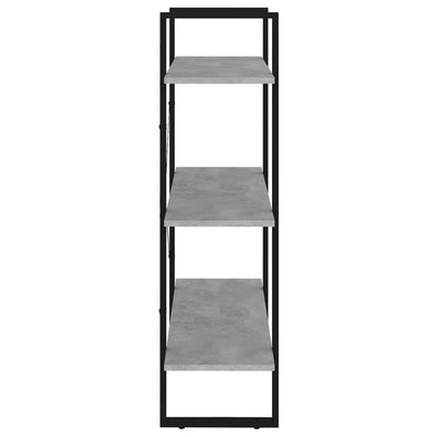 Kirjahylly betoninharmaa 80x30x105 cm tekninen puu