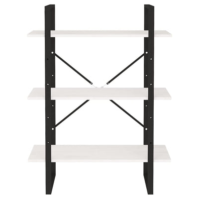 Valkoinen kirjahylly Rindunica 80x30x105cm (3-tasoinen, mänty)