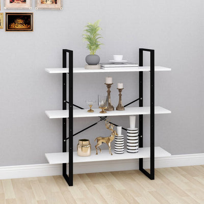 Valkoinen kirjahylly Hedriga 100x30x105cm (puinen)