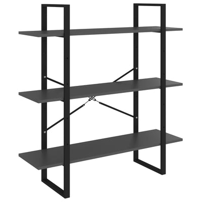 Kirjahylly betoninharmaa 100x30x105 cm tekninen puu