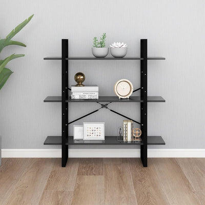 Kirjahylly betoninharmaa 100x30x105 cm tekninen puu