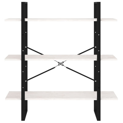 Valkoinen 3-tasoinen kirjahylly Hedriga 100x30x105cm (mänty)