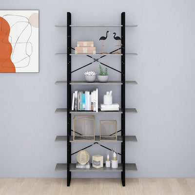 Korkea kaappi betoninharmaa 100x30x210 cm lastulevy