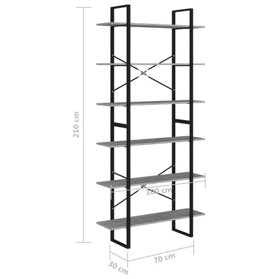 Korkea kaappi betoninharmaa 100x30x210 cm lastulevy