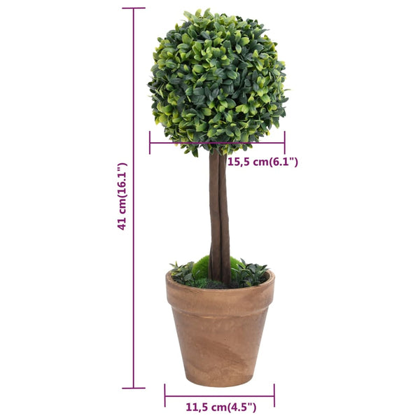 Vihreä keinotekoinen puksipuukasvi ruukussa Rudie 41cm (2 kpl pallo)
