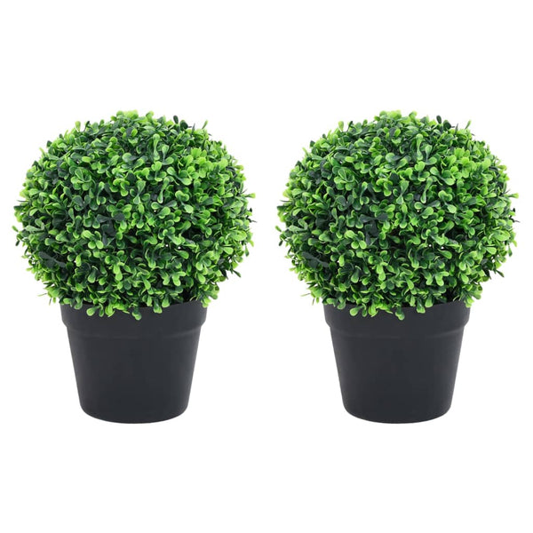 Vihreä keinotekoinen puksipuukasvi ruukussa Vada 37cm (2 kpl pallo)