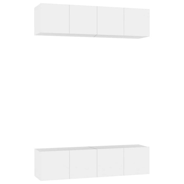 TV-tasot 4 kpl valkoinen 60x30x30 cm tekninen puu
