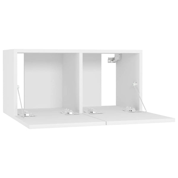 TV-tasot 4 kpl valkoinen 60x30x30 cm tekninen puu