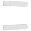 TV-tasot 4 kpl valkoinen 80x30x30 cm tekninen puu