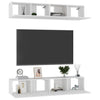 TV-tasot 4 kpl valkoinen 80x30x30 cm tekninen puu
