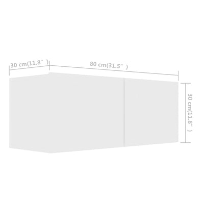 Valkoinen tv-tasot Mariora 80x30x30cm (4 kpl puinen)