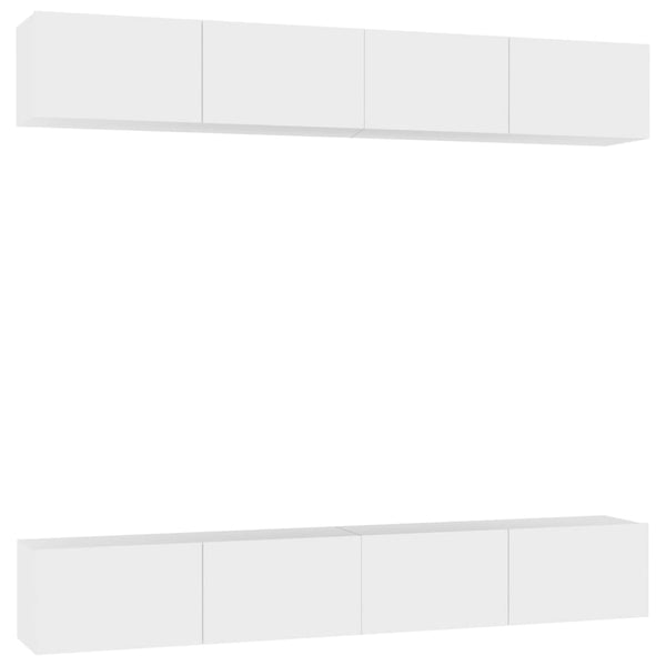 TV-tasot 4 kpl valkoinen 100x30x30 cm tekninen puu
