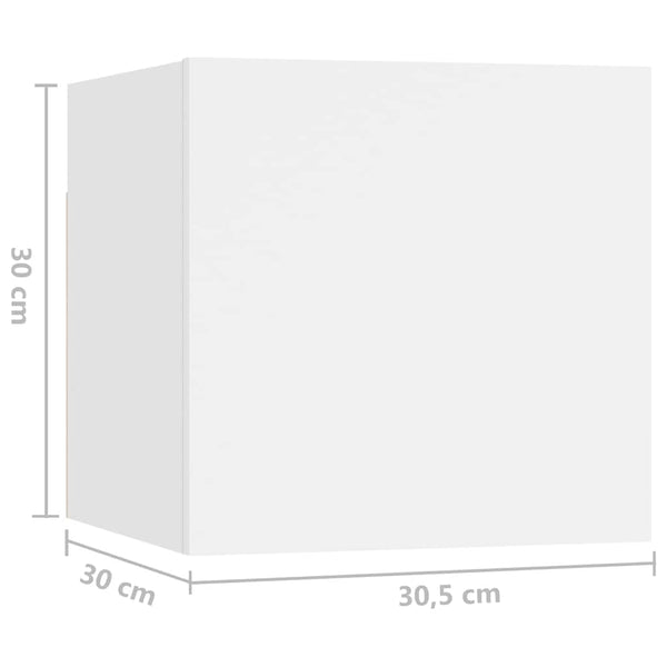 8-osainen TV-kaappisarja valkoinen tekninen puu