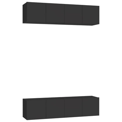 TV-tasot 4 kpl musta 60x30x30 cm tekninen puu