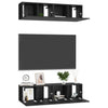 TV-tasot 4 kpl musta 60x30x30 cm tekninen puu