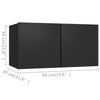TV-tasot 4 kpl musta 60x30x30 cm tekninen puu