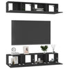 TV-tasot 4 kpl musta 80x30x30 cm lastulevy