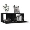 TV-tasot 4 kpl musta 80x30x30 cm lastulevy