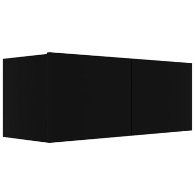 TV-tasot 4 kpl musta 80x30x30 cm lastulevy