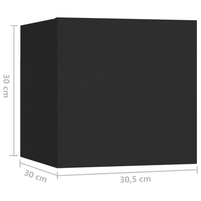 4-osainen TV-kaappisarja musta tekninen puu