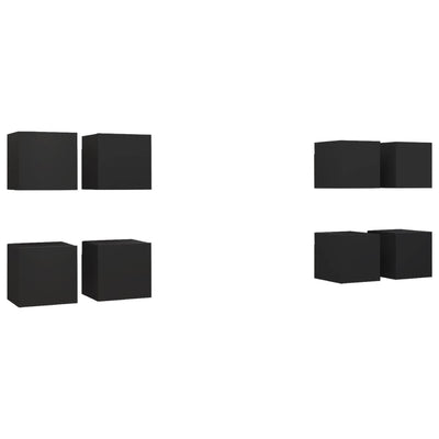 Seinäkiinnitettävä TV-taso 8 kpl musta 30,5x30x30 cm