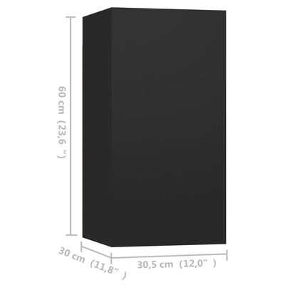 TV-tasot 4 kpl musta 30,5x30x60 cm tekninen puu