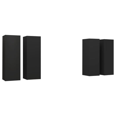 TV-tasot 4 kpl musta 30,5x30x90 cm tekninen puu