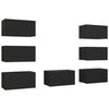 TV-tasot 7 kpl musta 30,5x30x60 cm tekninen puu