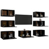 TV-tasot 7 kpl musta 30,5x30x60 cm tekninen puu